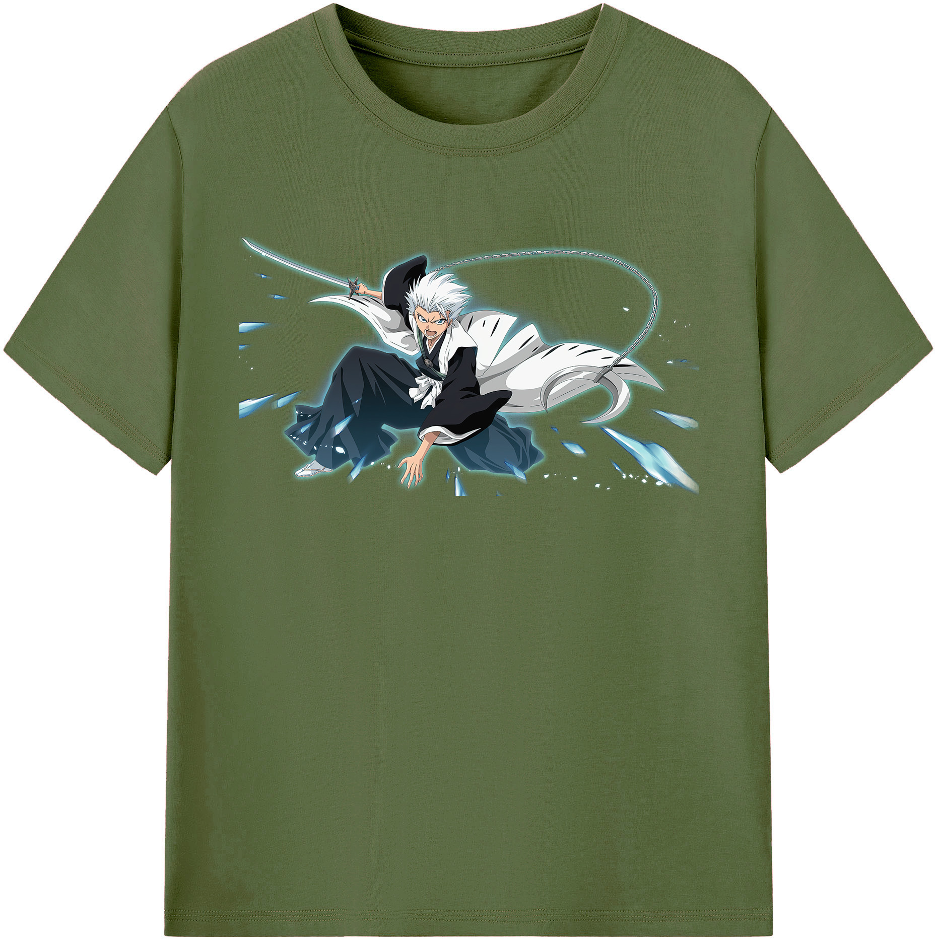 （画像用） ブリーチ 日番谷冬獅郎（ひつがや とうしろう） BLEACH Hitsugaya Toushirou 綿100％半袖Tシャツ（フロントプリント）